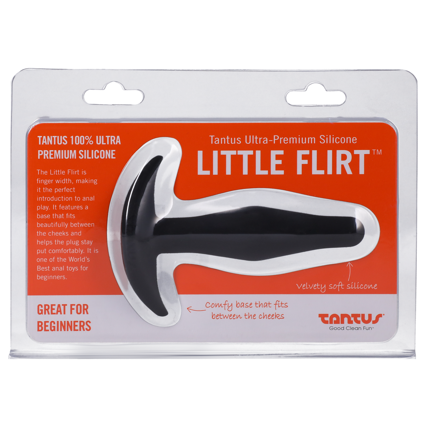 Tantus Little Flirt Butt Plug Black – Petite Silicone Plug for Comfortable Introduction to Anal Play