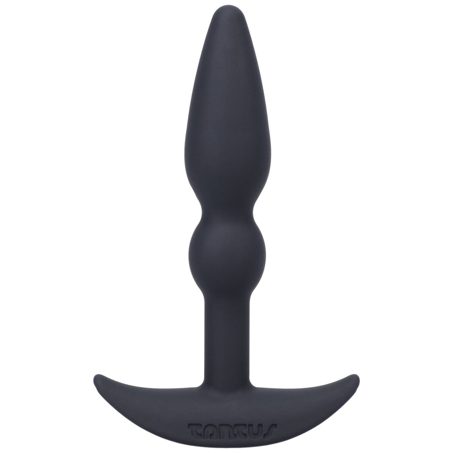 Black Tantus Silicone Perfect Butt Plug with a contoured, beginner-friendly shape.