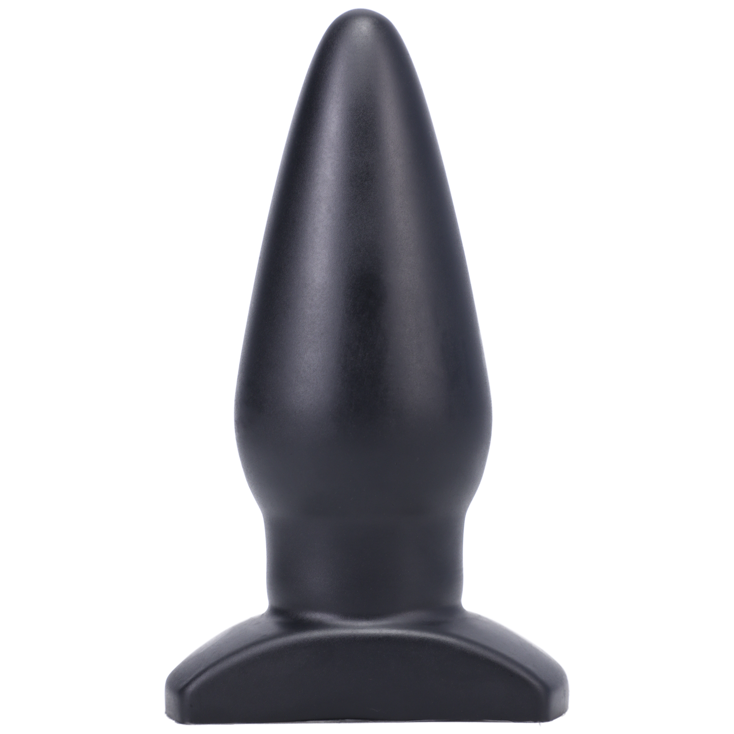 Black Tantus Silicone Ringo Butt Plug with a contoured design for a secure fit.