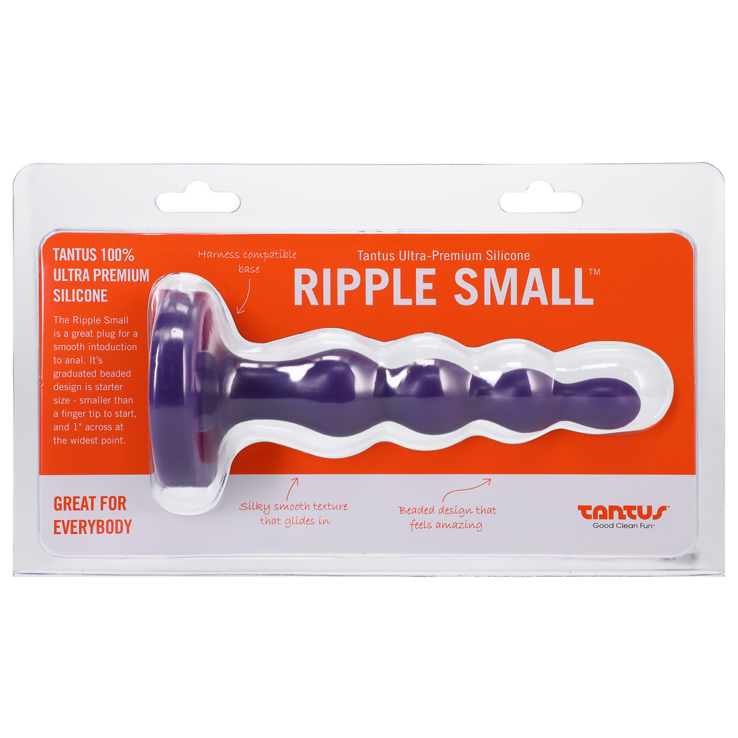 Tantus Ripple Small Amethyst – Graduated Silicone Anal Beads for Comfortable Exploration