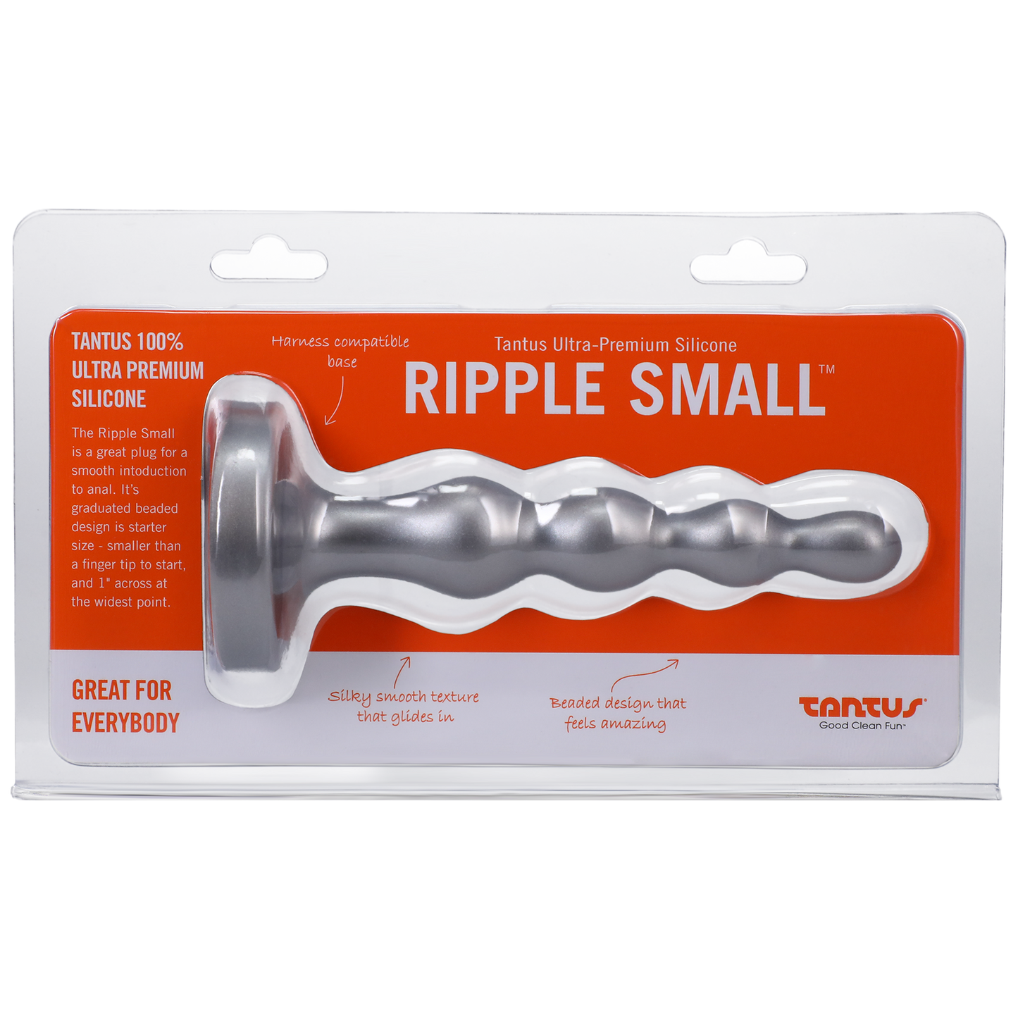 Tantus Ripple Small Silver – Sleek Silicone Anal Beads for Progressive Sensations