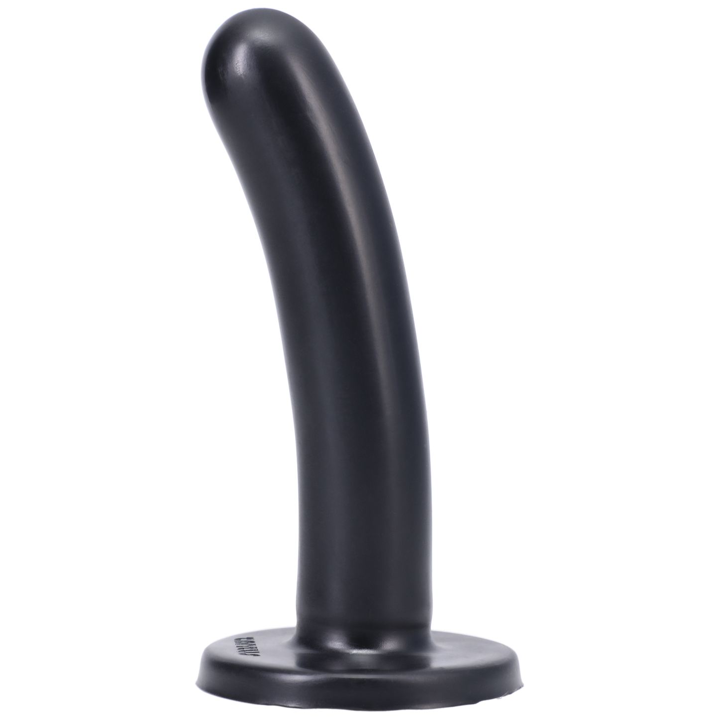 Medium Tantus Silk Dildo in black silicone with a sleek, straight design.