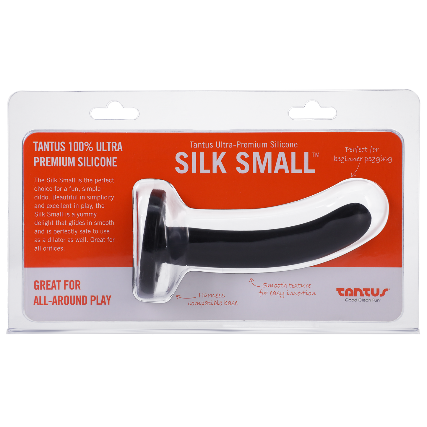 Tantus Silk Small Silicone Dildo Black – Slim and Smooth Dildo for Versatile Play