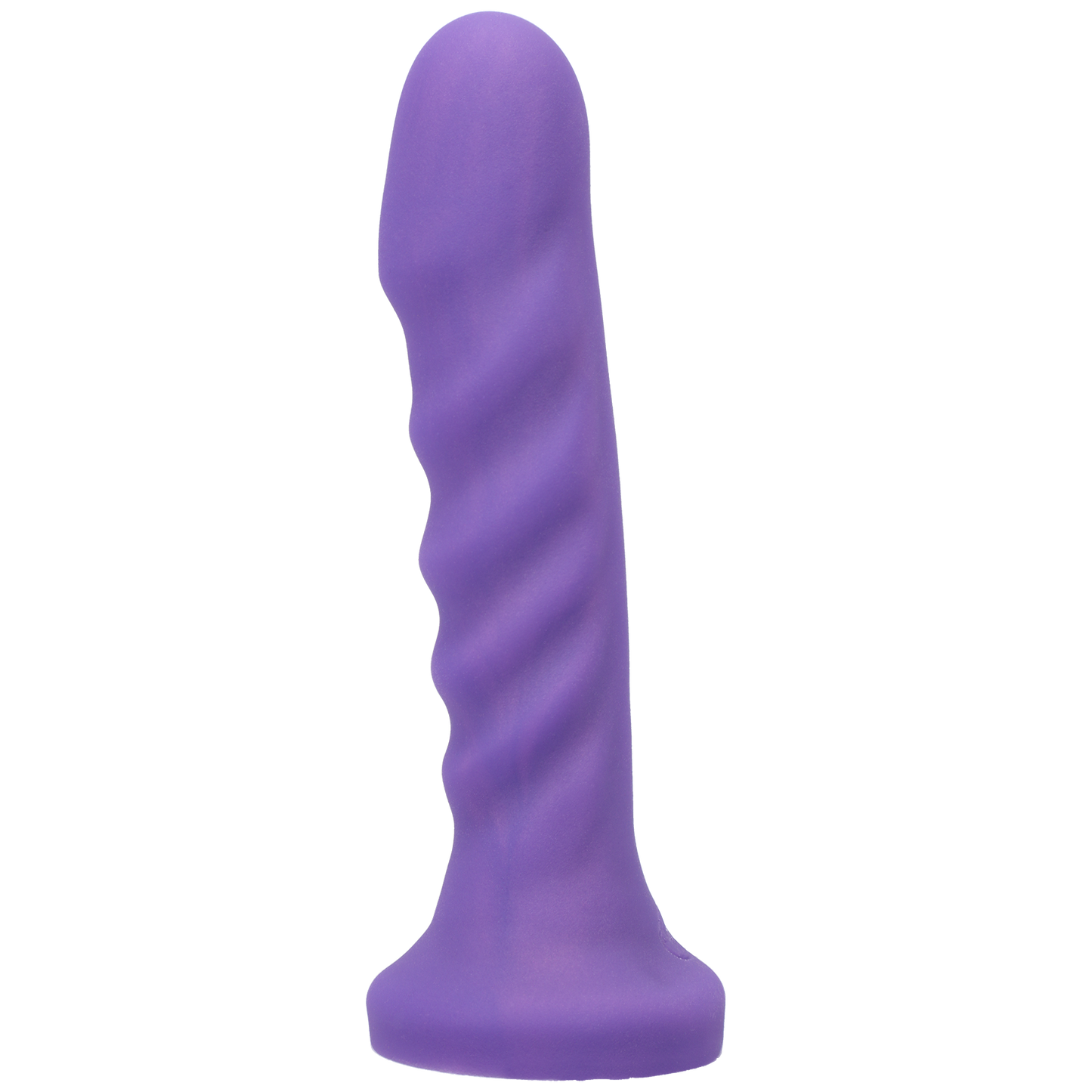 Purple Tantus Echo Silicone Vibrator with a ridged, textured shaft.