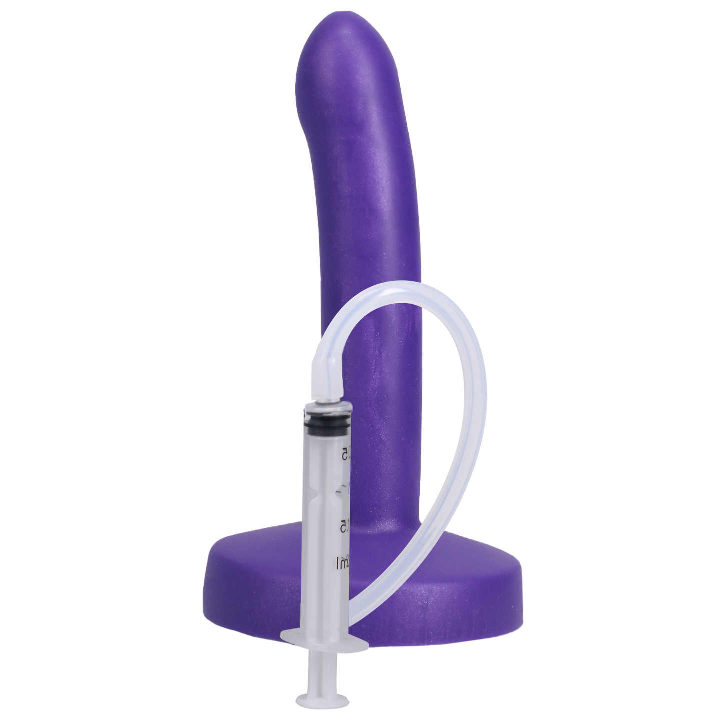 Flesh-toned Tantus POP Slim Squirting Dildo with a slender, realistic design.