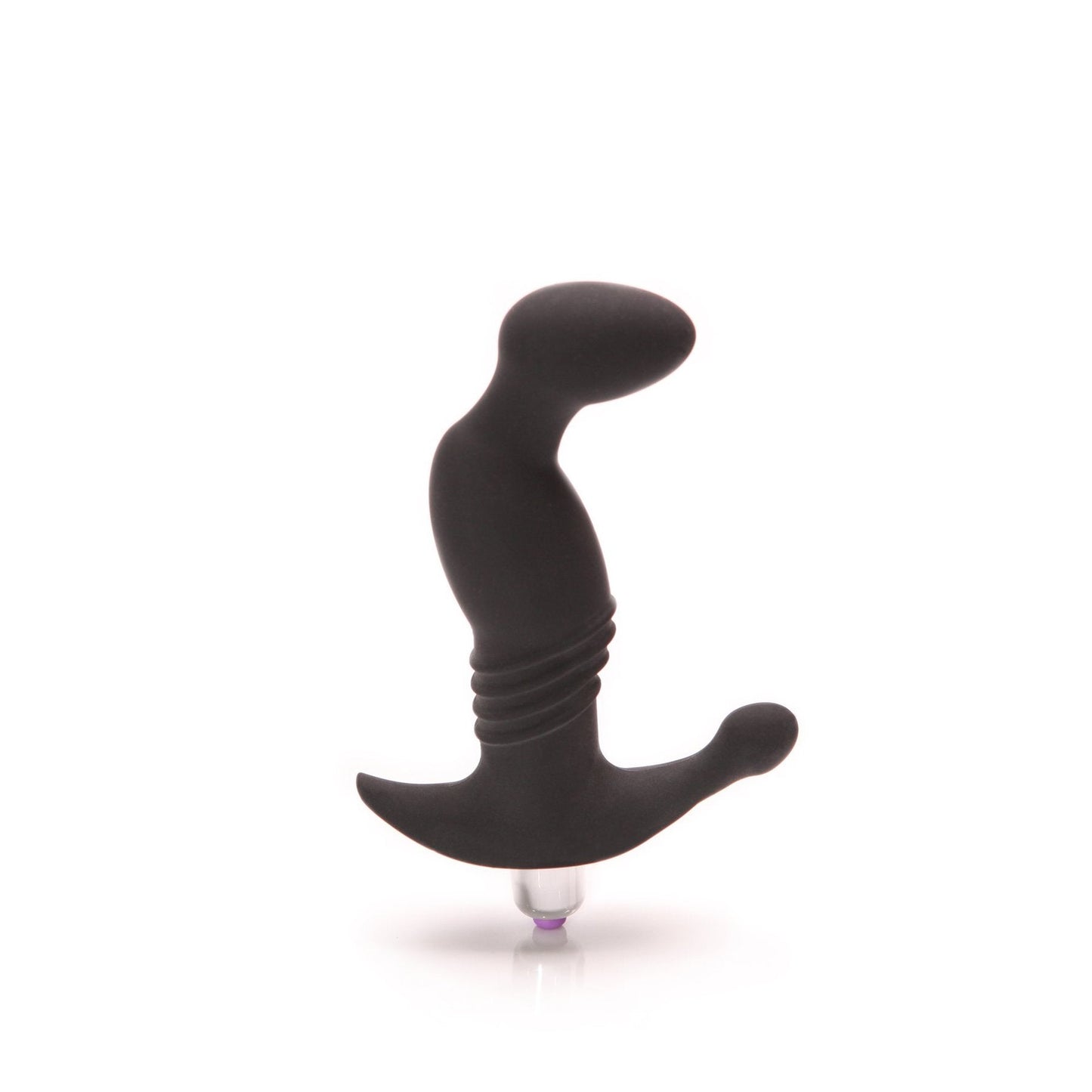 Sleek black Tantus Silicone Prostate Massager with ergonomic curves for precise stimulation.