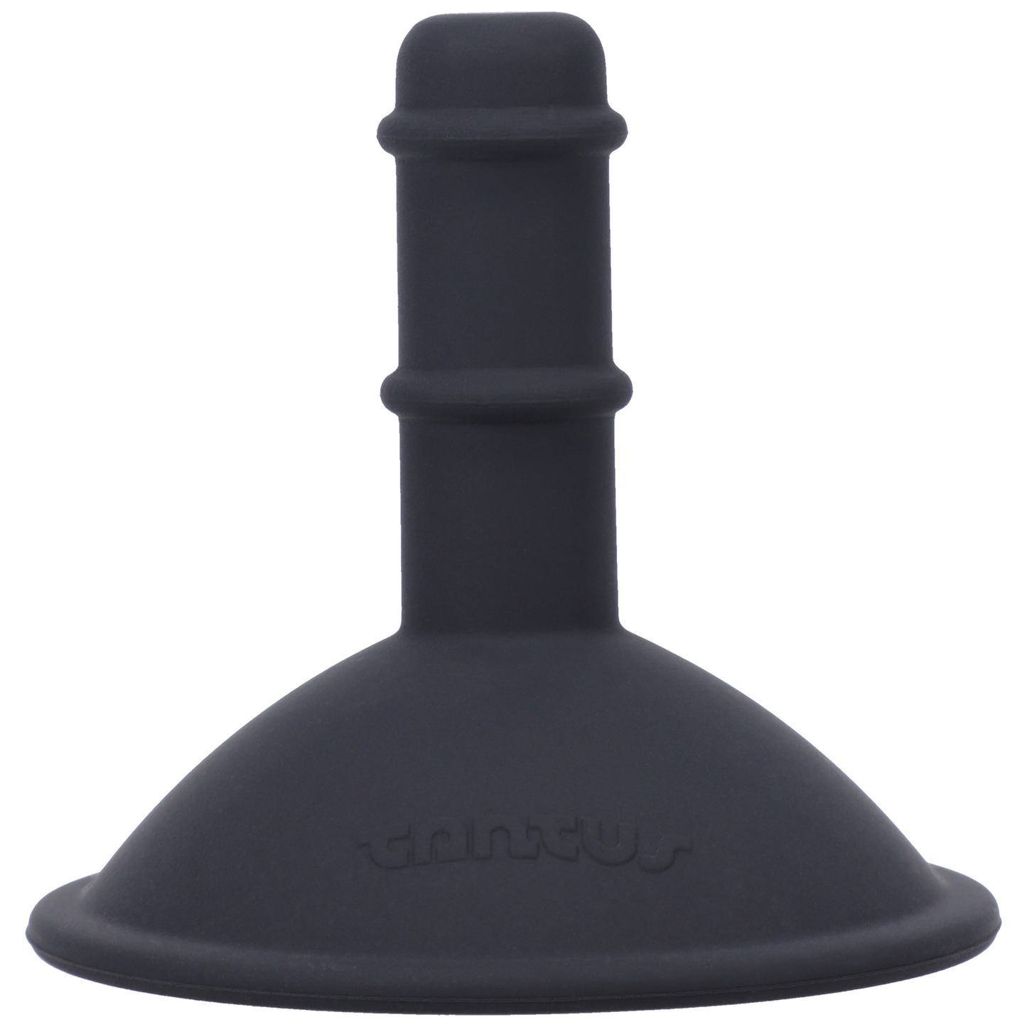 Black Tantus Silicone Suction Cup accessory for hands-free toy play.