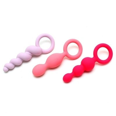 Booty Call Set Of 3 Colored Pink Purple Red - Male Pleasure Toys Discover premium men's pleasure toys designed for satisfaction, performance, and uniq