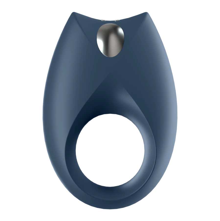 Blue Satisfyer Royal One Vibrating Ring with a smooth, ergonomic shape.