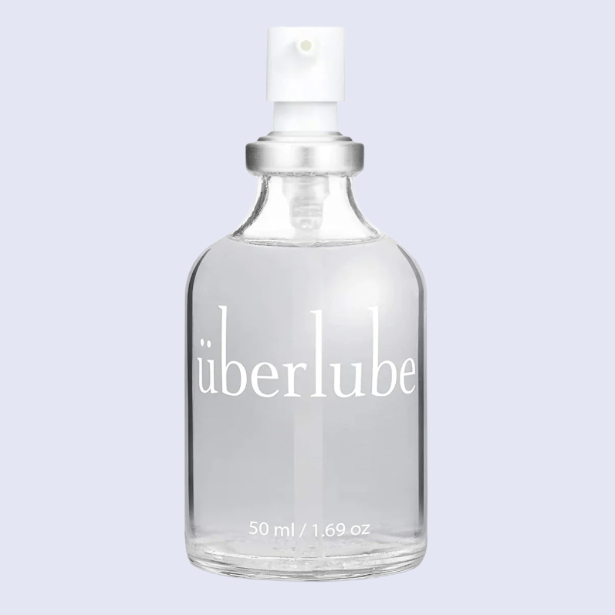 Clear Überlube Signature Bottle with premium silicone lubricant.