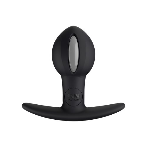 Black Fun Factory B Ball Uno Plug with a weighted, rumbling internal ball.