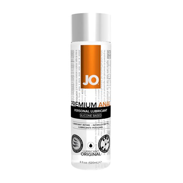 Clear JO Anal Premium Silicone Lubricant with an ultra-slick, long-lasting formula.