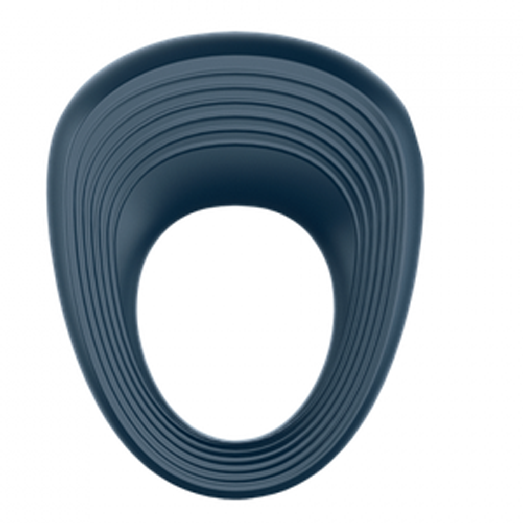 Dark blue Satisfyer Power Ring with a vibrating, ergonomic fit.