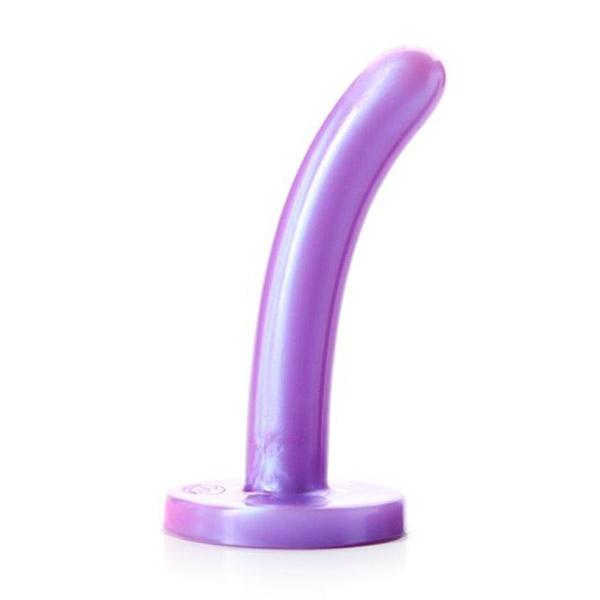 Small Tantus Silk Dildo in Purple Haze with a slim, beginner-friendly design.