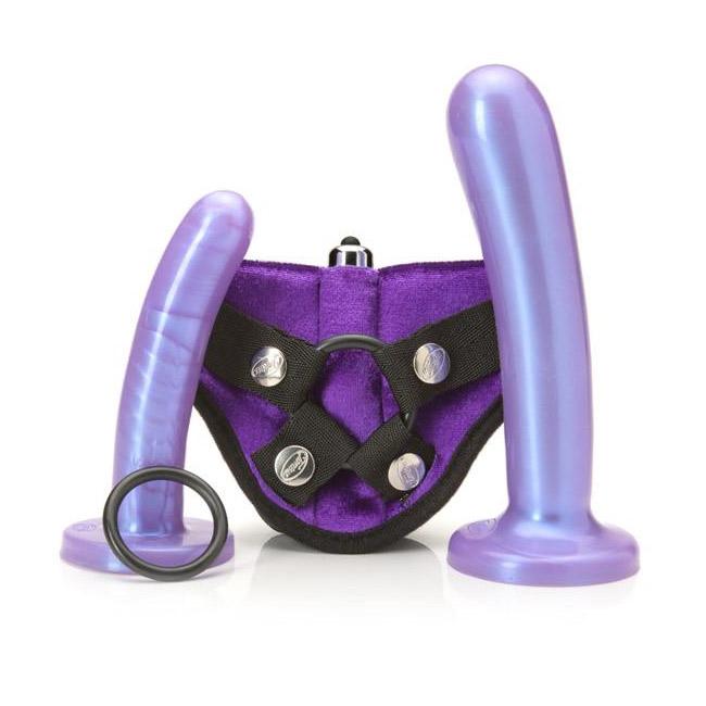 Tantus Bend Over Intermediate Kit in Purple Haze – Strap-On Set with Silicone Dildos