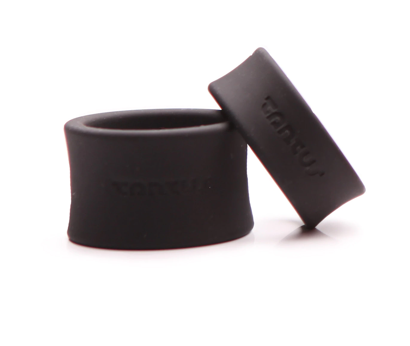 Black Tantus Ball Stretcher Kit Onyx Soft with three customizable sizes.