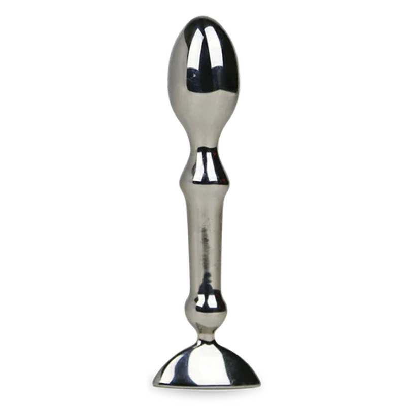 Silver Aneros Tempo Stainless Steel Prostate Massager with a sleek, weighted design.