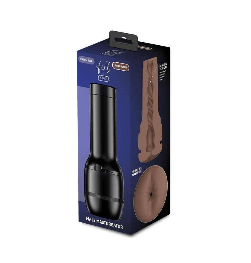 Mid brown Kiiroo Feel Butt Stroker with a realistic, textured interior.