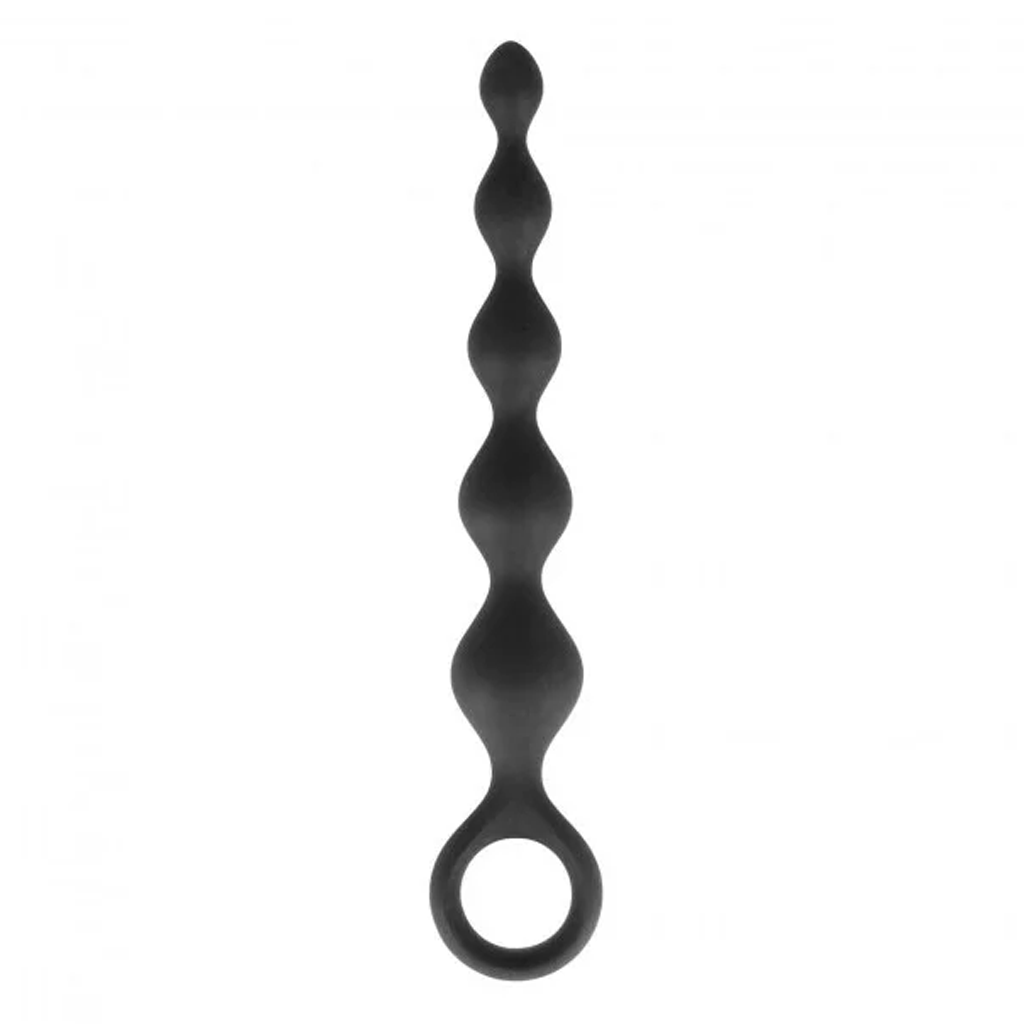 Black Dorcel Deep Feel Ultra-Soft Silicone Beads with a flexible structure for comfort.
