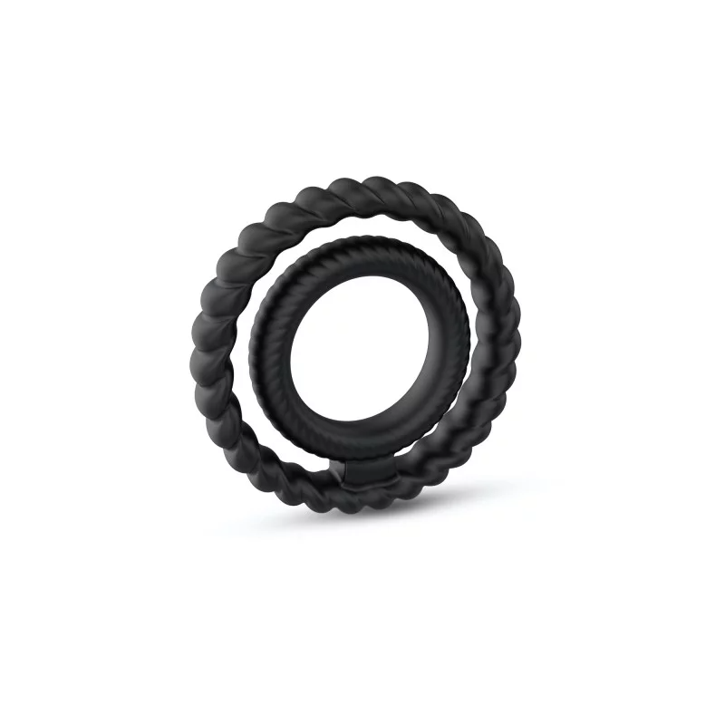 Black Dorcel Dual C-Ring with two adjustable silicone rings for enhanced performance.