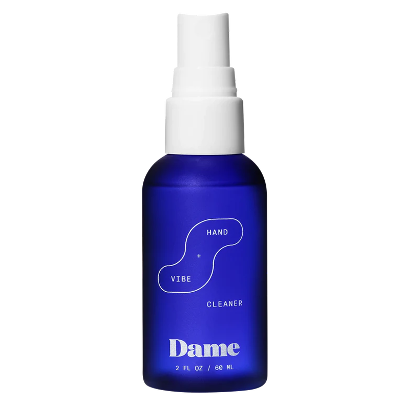 Clear Dame Hand + Vibe Cleaner in a travel-friendly 2oz bottle.