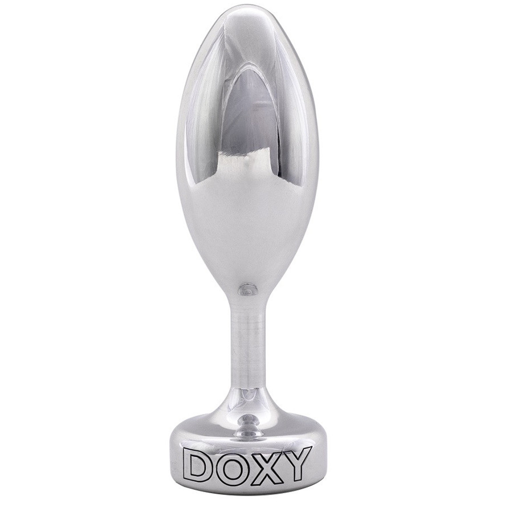 Black DOXY Smooth Butt Plug with a sleek, tapered design for comfortable insertion.