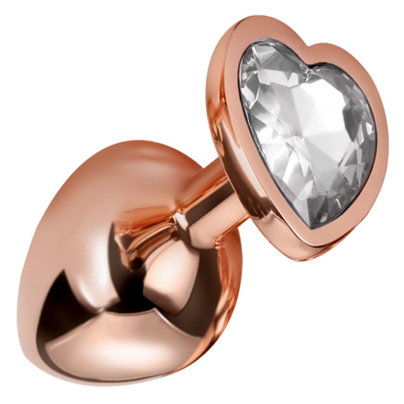 Rose gold NOBÜ FS7 Anal Plug with a sleek metallic finish and tapered shape.