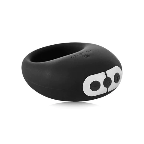 Black Je Joue Mio Vibrating Cock Ring with deep, rumbly vibrations.