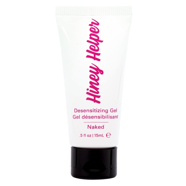 Clear Jelique Hiney Helper Naked Desensitizing Gel in a discreet, easy-apply bottle.