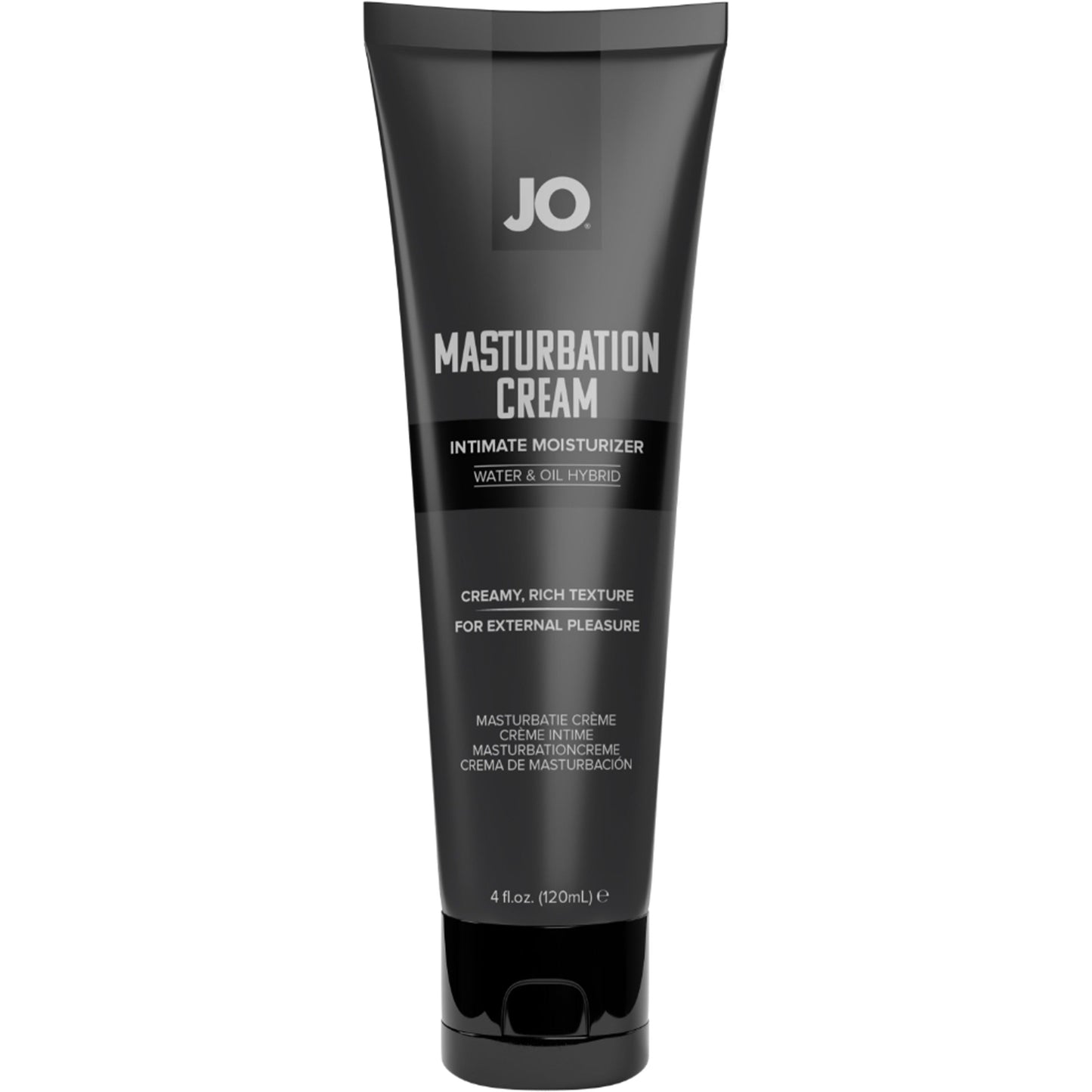White JO Masturbation Cream with a rich, creamy texture for a natural feel.