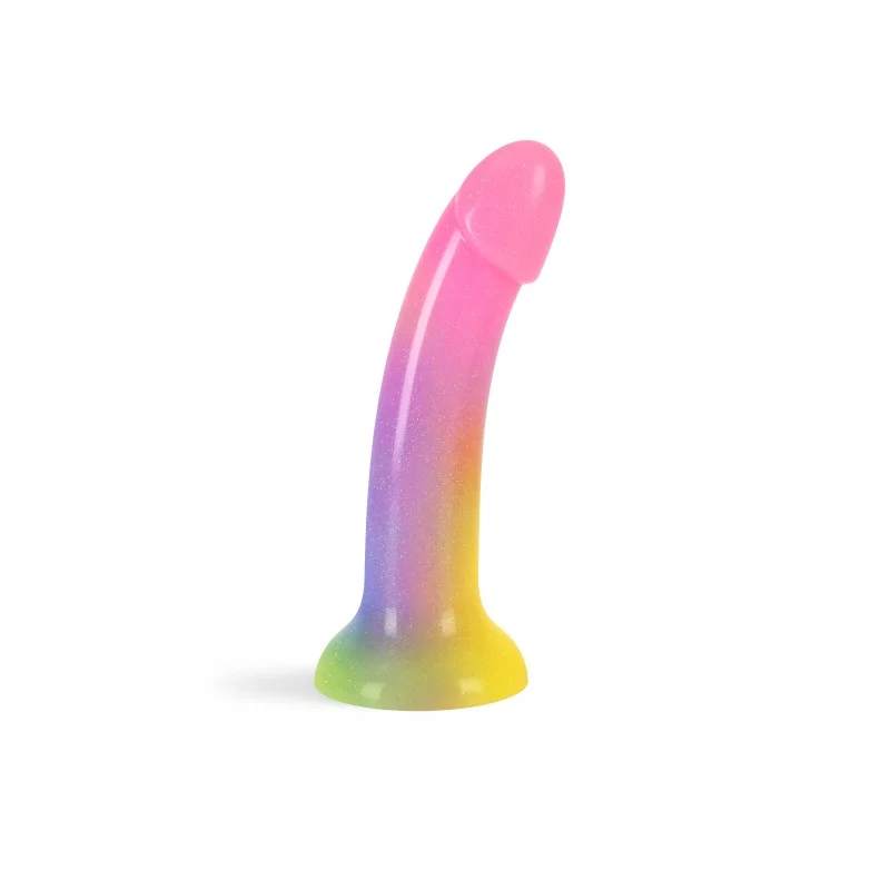 Love to Love Dildolls Dildo in a playful, colorful design with a curved shape.