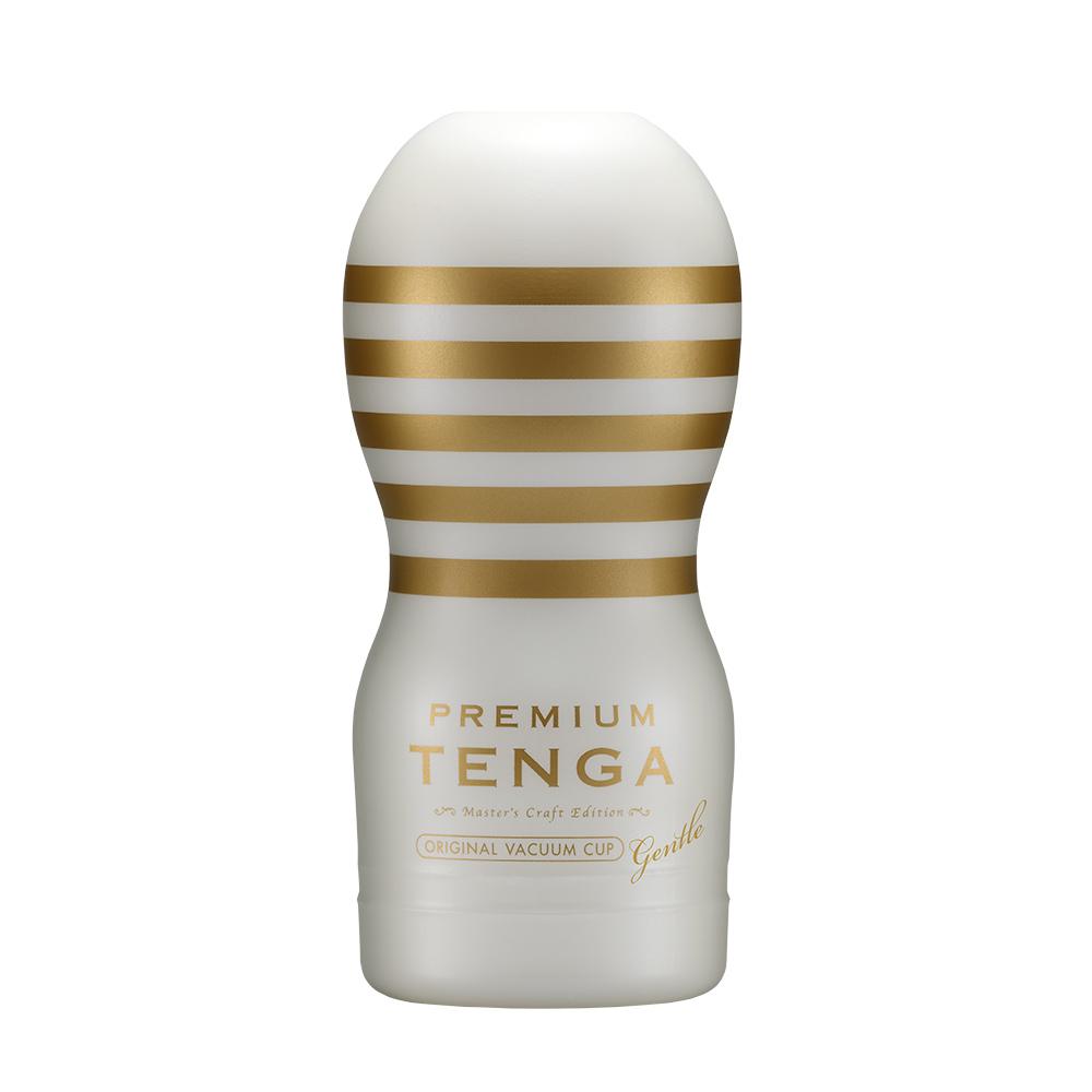 Red Tenga PREMIUM ORIGINAL VACUUM CUP GENTLE with a softer suction sensation.
