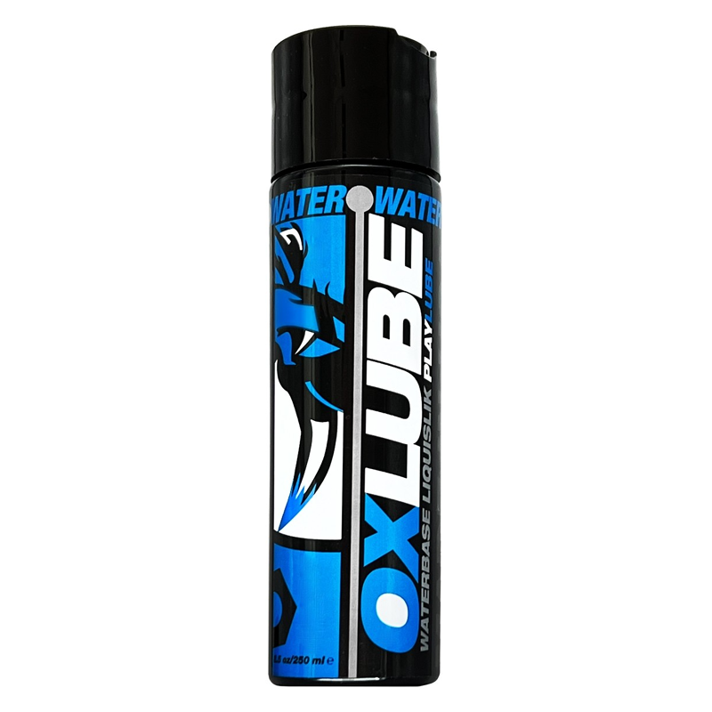 Clear OXBALLS LIQUISLIK Water-Based Lube with a long-lasting, smooth texture.