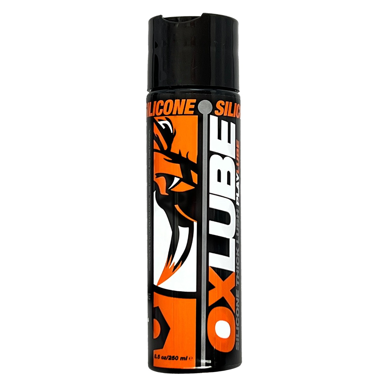 Thick, black OXBALLS THICK Silicone Lube with an ultra-smooth, long-lasting formula.