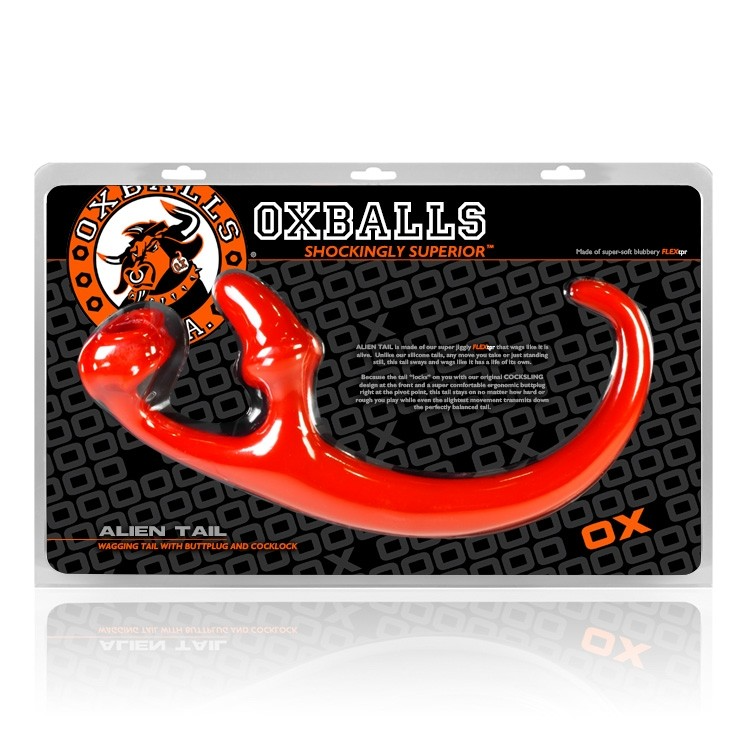 OXBALLS ALIEN TAIL Butt Plug with Sling Red – Unique Alien-Themed Plug with Cock Sling