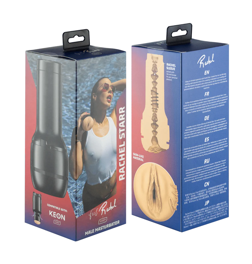 Flesh-toned Kiiroo FeelRachel Stroker with a lifelike, textured interior.