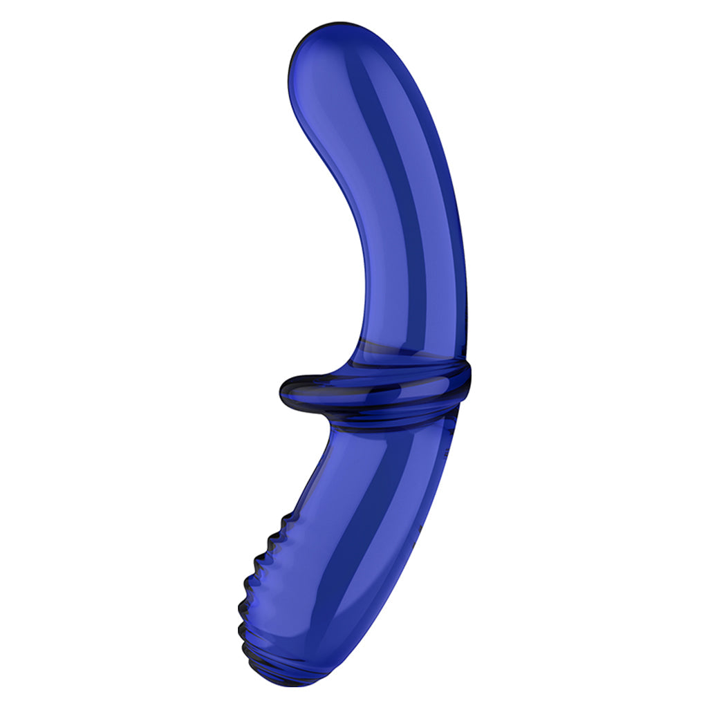Clear Satisfyer Crystal Glass Double Dildo with dual-ended design for versatile play.