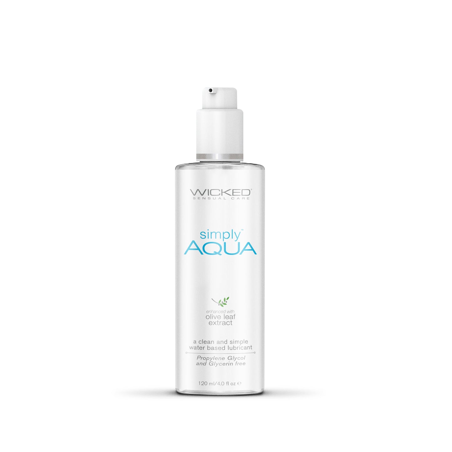 Clear Wicked Simply Aqua Lubricant with a clean, water-based formula.