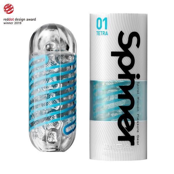 White Tenga Spinner 01 TETRA with soft, triangular ridges for added pleasure.
