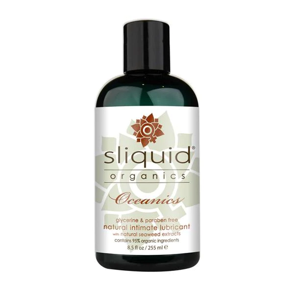 Clear Sliquid Oceanics Lubricant with organic seaweed extracts for added hydration.
