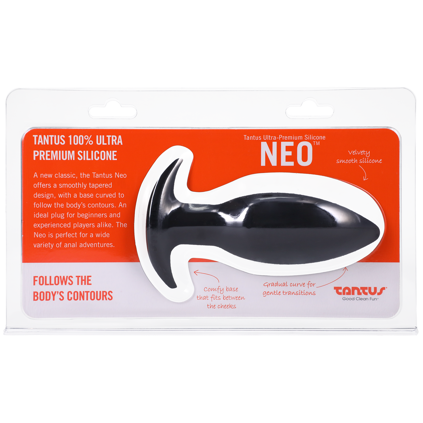 Tantus Neo Silicone Butt Plug Black – Tapered Plug for Comfortable and Secure Fit