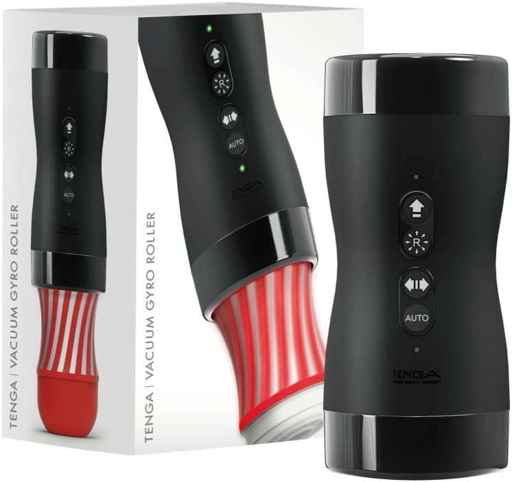 White and red Tenga Vacuum Gyro Roller with rotating and suction functions.