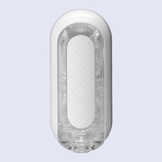 White Tenga Flip Zero Gravity Manual Stroker with a vacuum-sealed design.