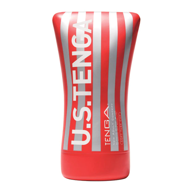 White Tenga Soft-Tube Cup Ultra Size Masturbator with a squeezable design.