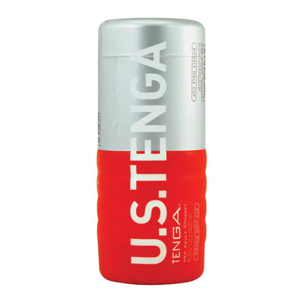 Red Tenga Double Hole Cup Ultra Size with dual-entry design for varied sensations.