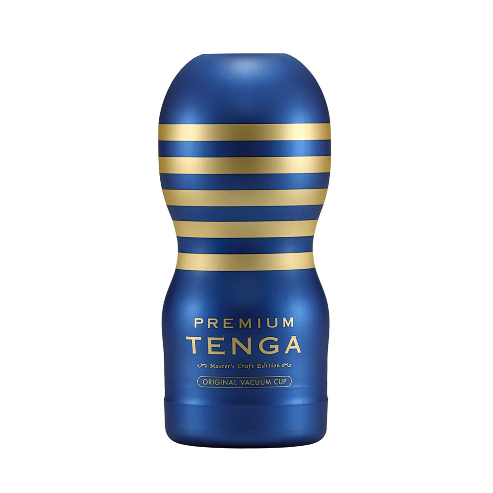 Red Tenga PREMIUM ORIGINAL VACUUM CUP with a more refined, intense suction experience.