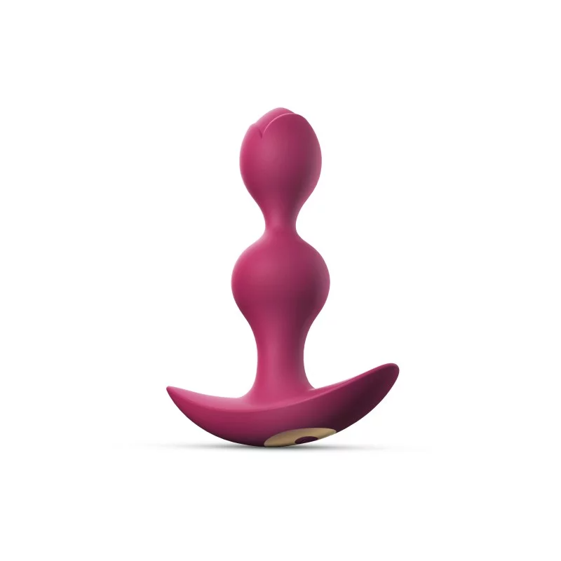 Plum-colored Twinny Bud plug by Love to Love with a star-shaped base and dual bulb design.
