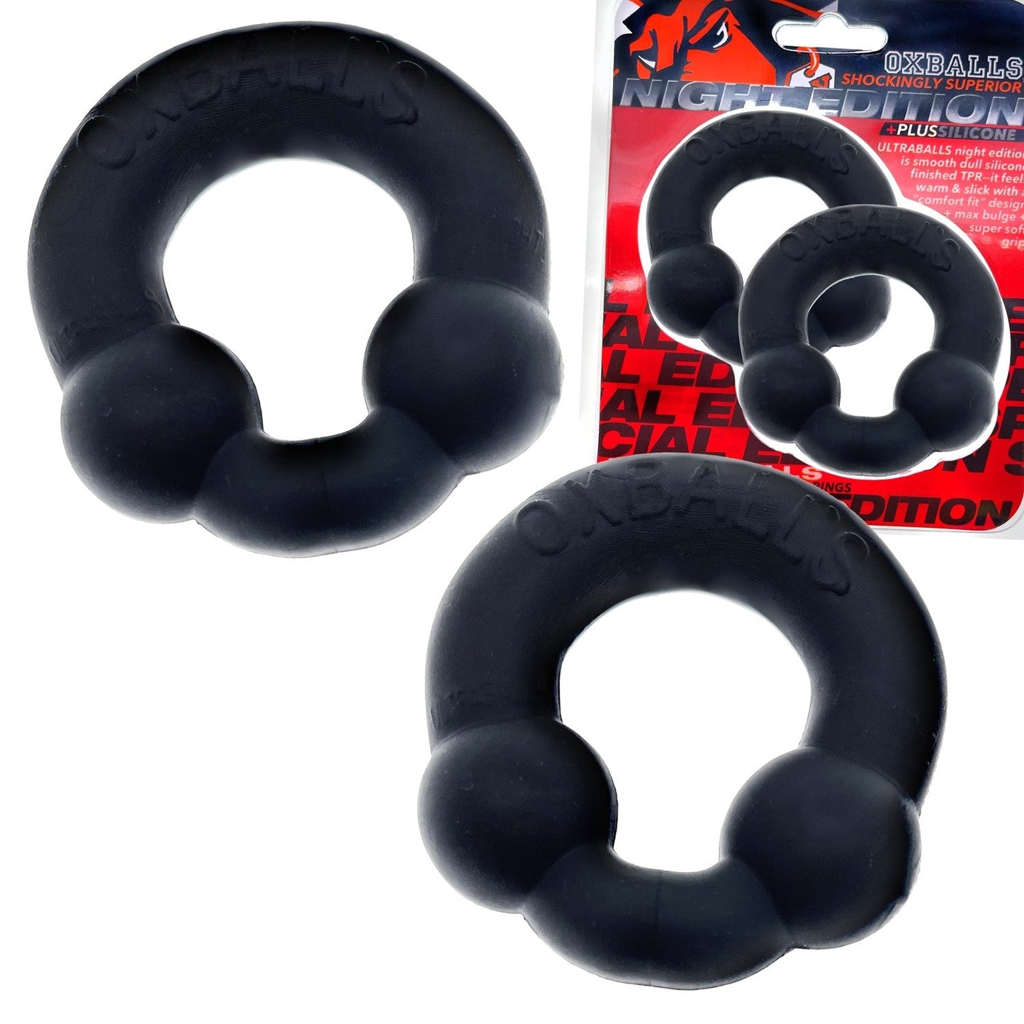 Ultraballs 2 Pack Cockring Plus Silicone Special Edition Night - Male Pleasure Toys Discover premium men's pleasure toys designed for satisfaction, pe
