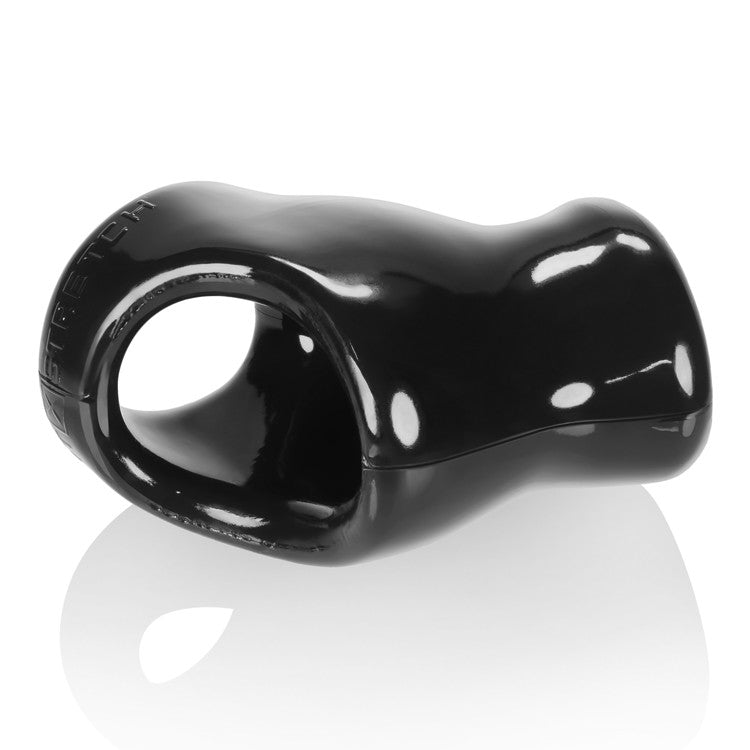 Black OXBALLS UNIT-X STRETCH Cocksling & Ballstretcher with a flexible, snug fit.