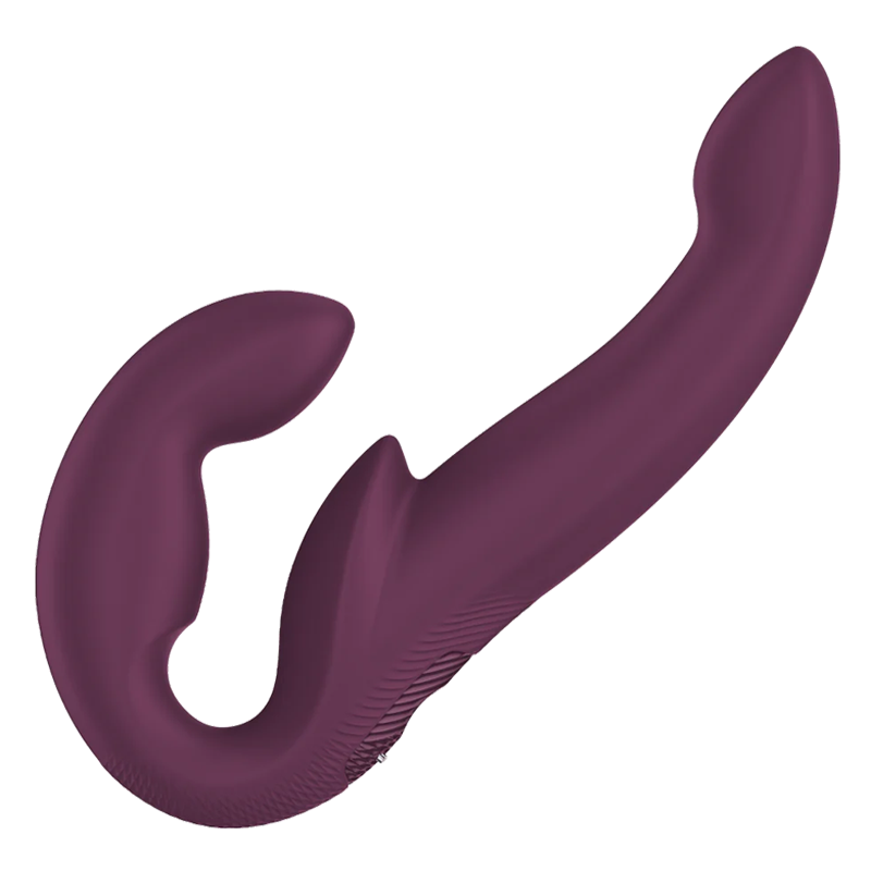 Black Fun Factory ShareVibe Pro Vibrating Double Dildo with a wearable, strapless design.